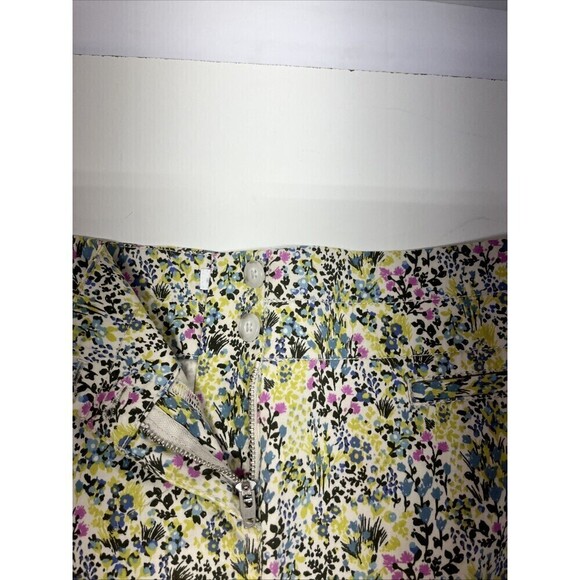 J Jill Live in Chino Pencil Skirt Womens 0P Floral Cotton Stretch Front Zip - Picture 10 of 13